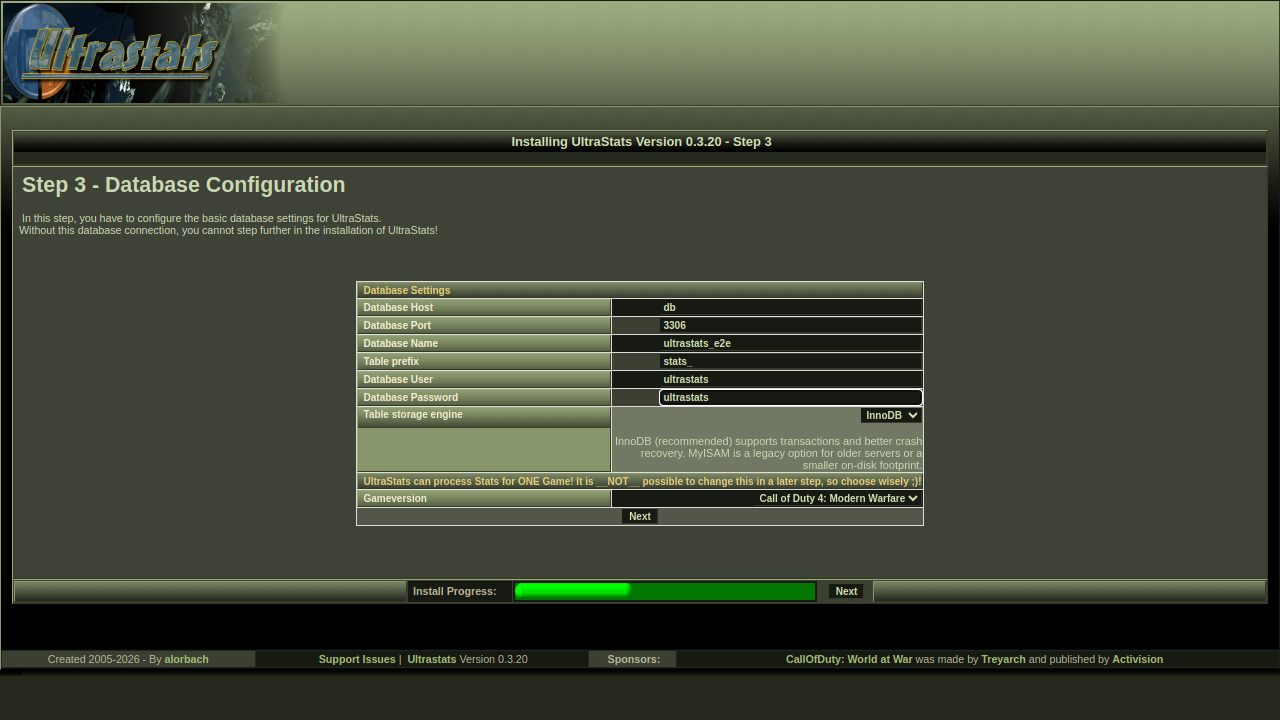 Step 3 - Database settings