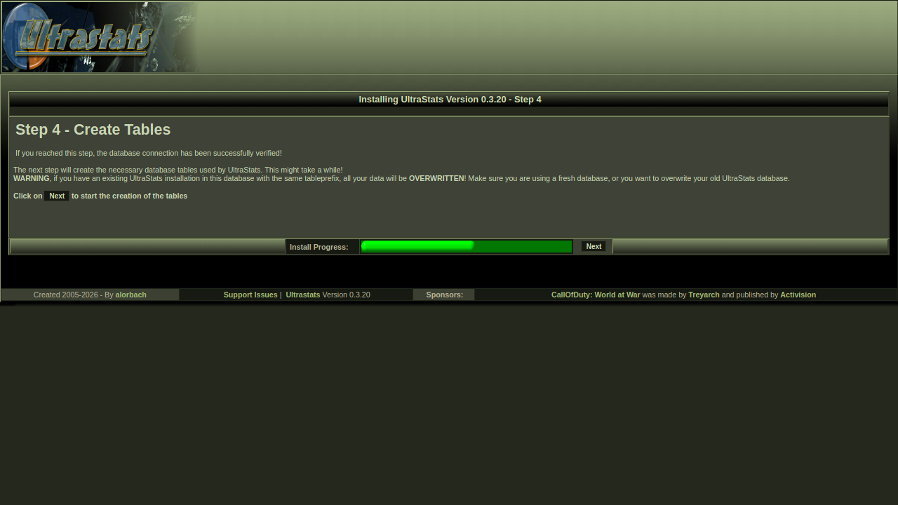 Step 4 - Create tables warning