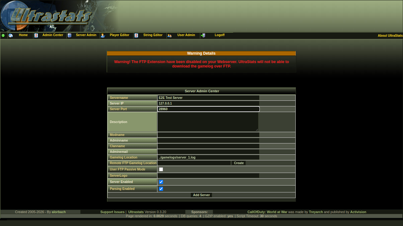 Step 12 - Add server form